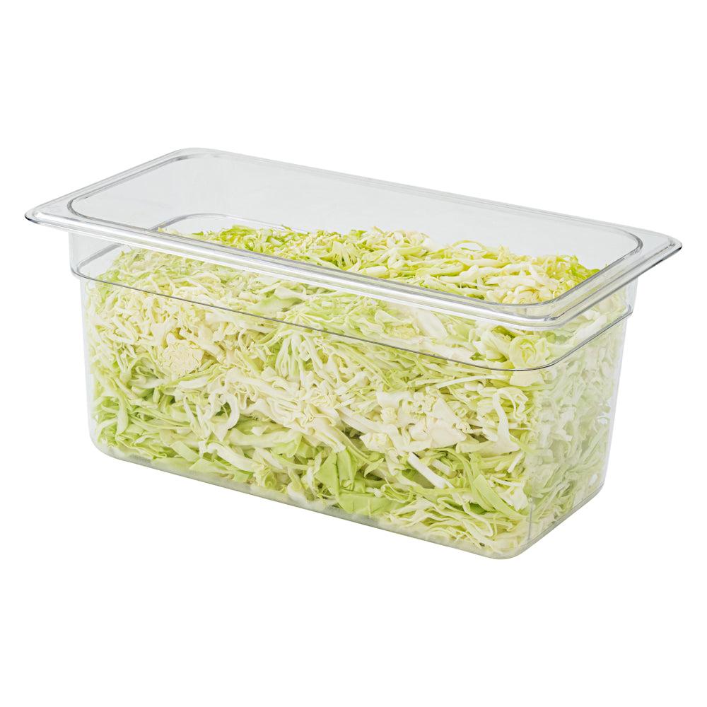 restaurantware Met Lux Rectangle Clear Plastic 1/3 Size Cold Food Storage Container - 6" Depth - 10 count box