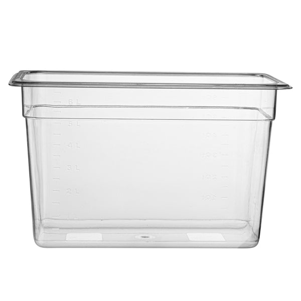 Restaurantware Met Lux Rectangle Clear Plastic 1/3 Size Cold Food Storage Container - 8" Depth - 10 Count Box