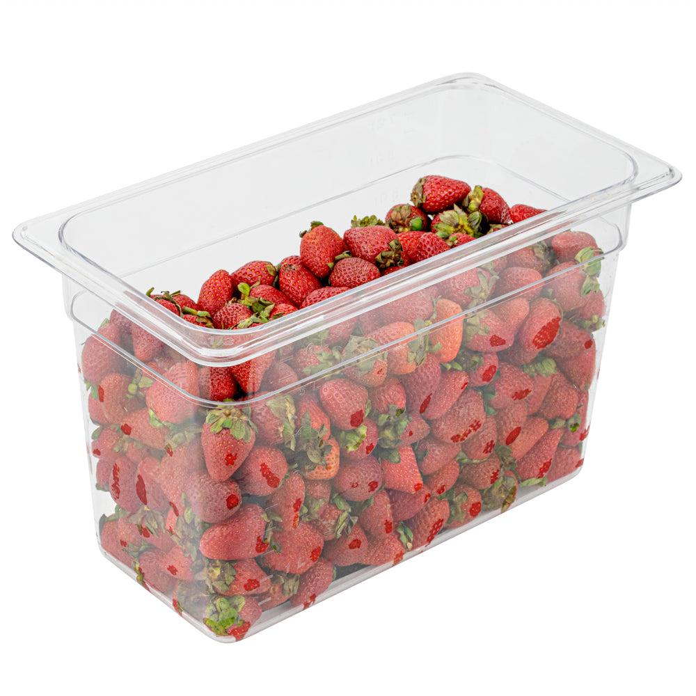 restaurantware Met Lux Rectangle Clear Plastic 1/3 Size Cold Food Storage Container - 8" Depth - 10 count box