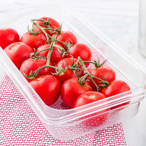 Restaurantware Met Lux Rectangle Clear Plastic 1/3 Size Cold Food Storage Container - 2.5" Depth - 10 Count Box