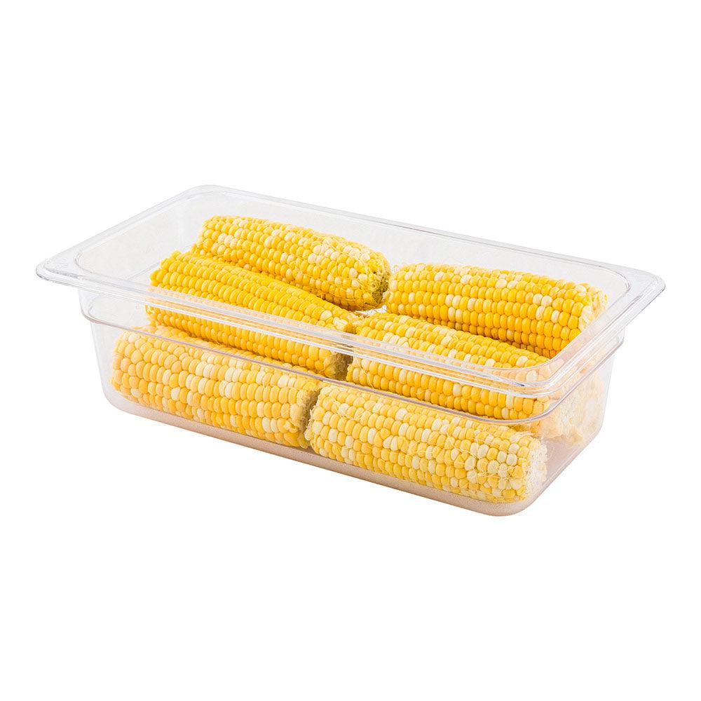 restaurantware Met Lux Rectangle Clear Plastic 1/3 Size Cold Food Storage Container - 4" Depth - 10 count box