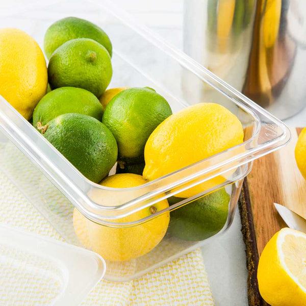 Restaurantware Met Lux Rectangle Clear Plastic 1/4 Size Cold Food Storage Container - 4" Depth - 1 Count Box