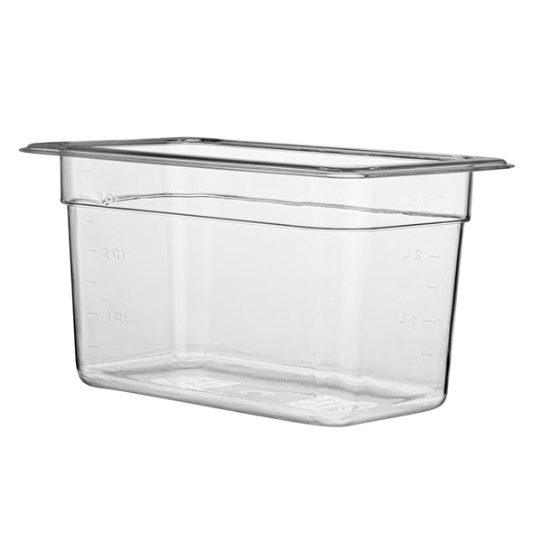 Restaurantware Met Lux Rectangle Clear Plastic 1/4 Size Cold Food Storage Container - 6" Depth - 10 Count Box