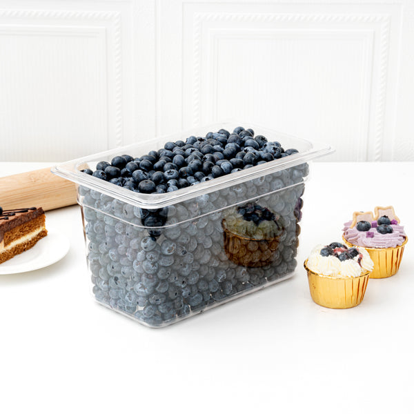 Restaurantware Met Lux Rectangle Clear Plastic 1/4 Size Cold Food Storage Container - 6" Depth - 10 Count Box