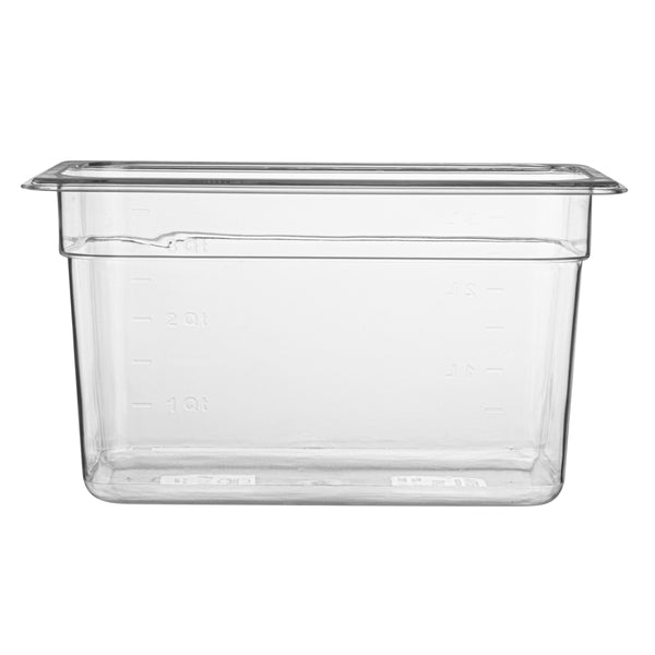 Restaurantware Met Lux Rectangle Clear Plastic 1/4 Size Cold Food Storage Container - 6" Depth - 10 Count Box