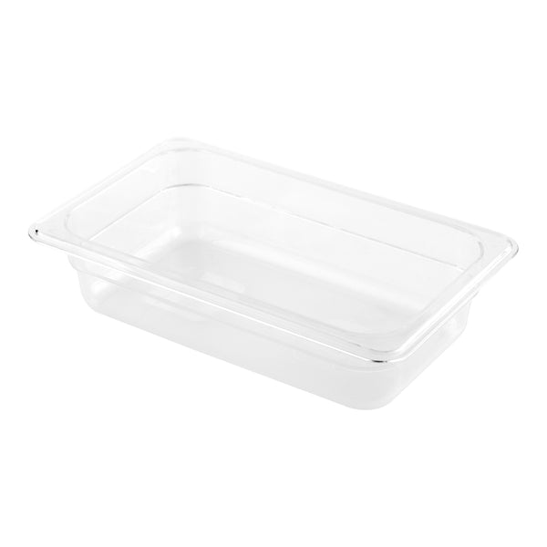 Restaurantware Met Lux Rectangle Clear Plastic 1/4 Size Cold Food Storage Container - 2.5" Depth - 10 Count Box