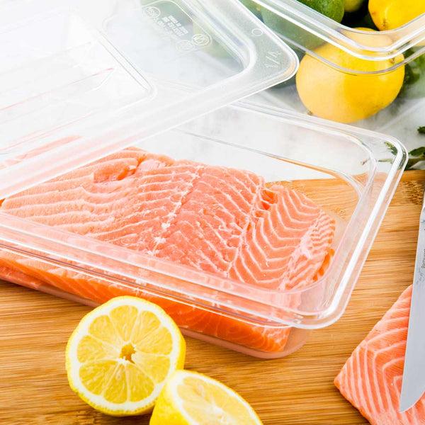 Restaurantware Met Lux Rectangle Clear Plastic 1/4 Size Cold Food Storage Container - 2.5" Depth - 10 Count Box