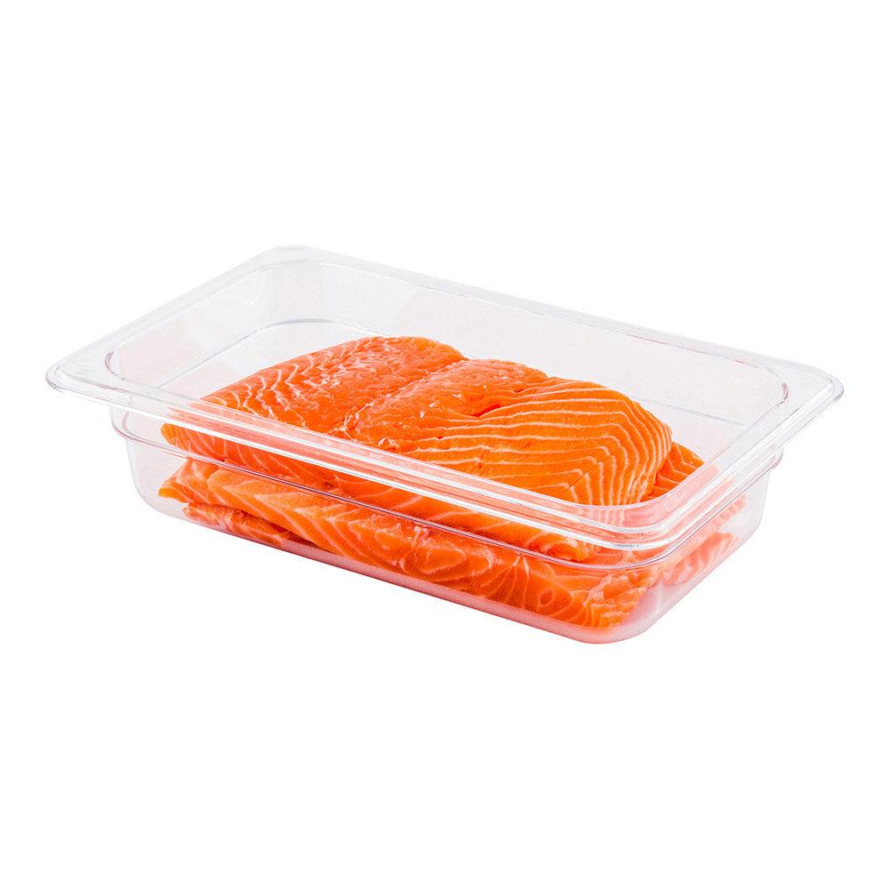 restaurantware Met Lux Rectangle Clear Plastic 1/4 Size Cold Food Storage Container - 2.5" Depth - 10 count box