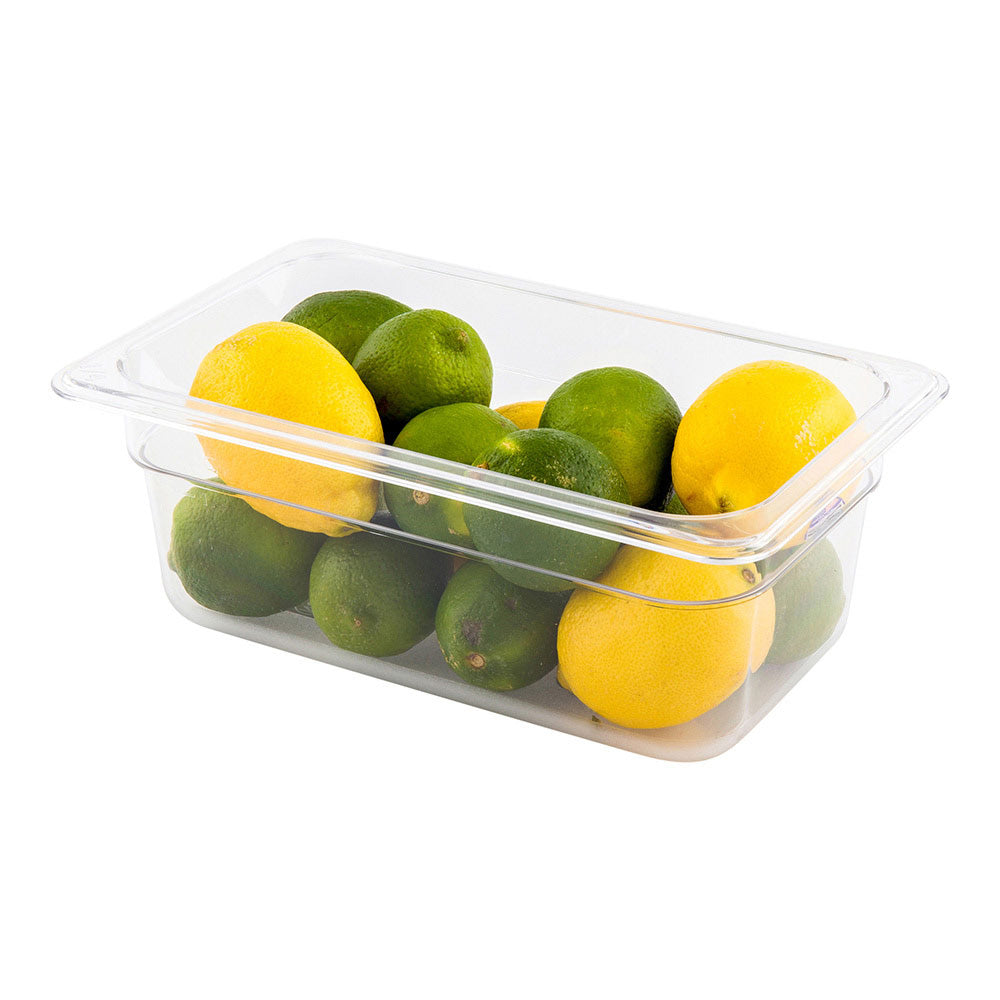 restaurantware Met Lux Rectangle Clear Plastic 1/4 Size Cold Food Storage Container - 4" Depth - 1 count box