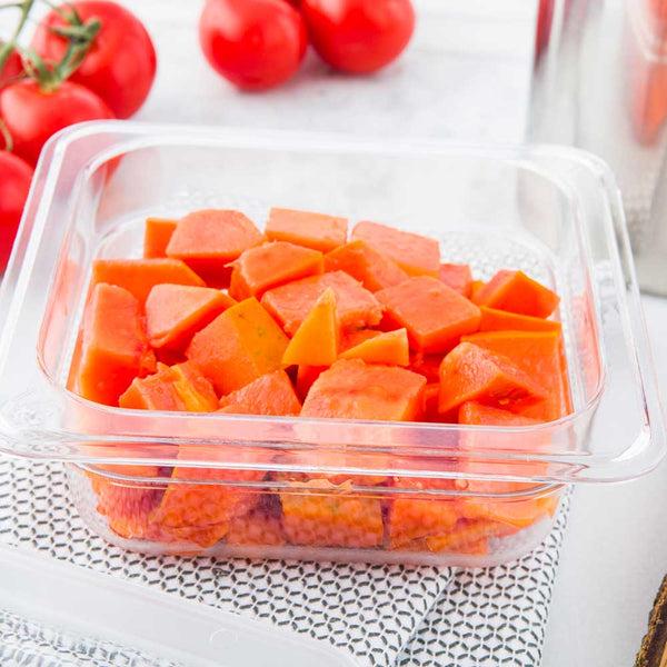 Restaurantware Met Lux Rectangle Clear Plastic 1/6 Size Cold Food Storage Container - 2.5" Depth - 10 Count Box