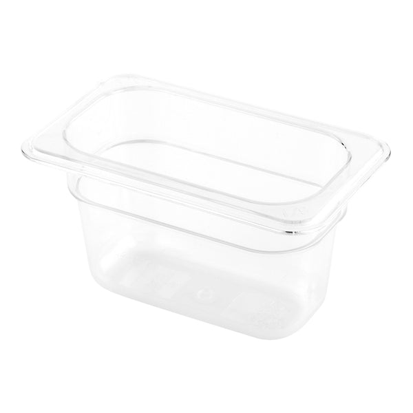 Restaurantware Met Lux Rectangle Clear Plastic 1/9 Size Cold Food Storage Container - 4" Depth - 10 Count Box