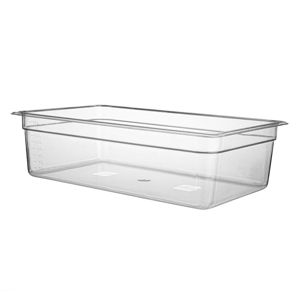 Restaurantware Met Lux Rectangle Clear Plastic Full Size Cold Food Storage Container - 6" Depth - 10 Count Box
