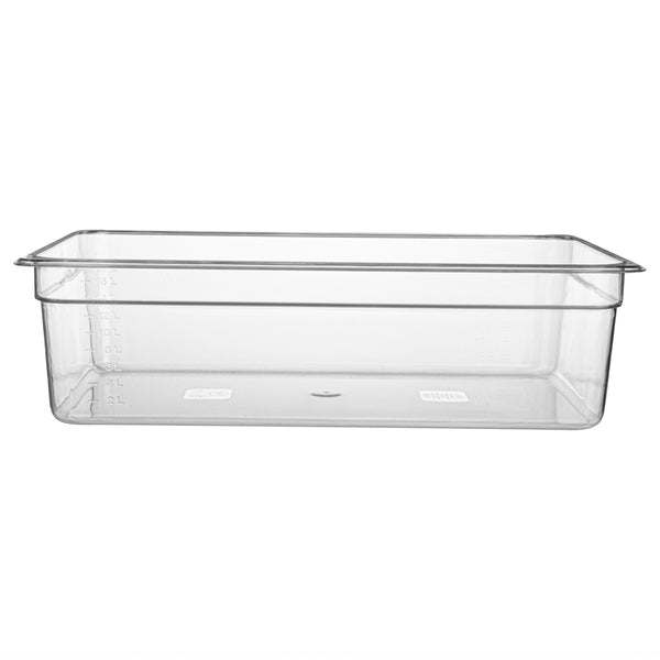 Restaurantware Met Lux Rectangle Clear Plastic Full Size Cold Food Storage Container - 6" Depth - 10 Count Box