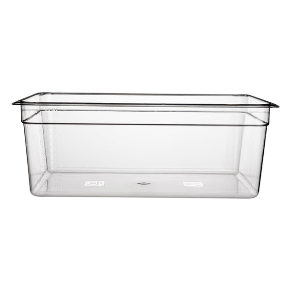 Restaurantware Met Lux Rectangle Clear Plastic Full Size Cold Food Storage Container - 8" Depth - 10 Count Box