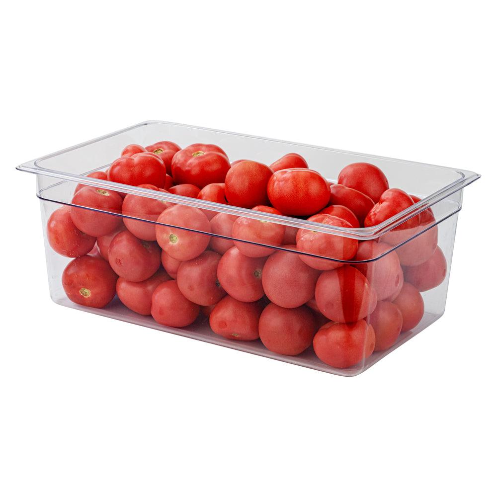 restaurantware Met Lux Rectangle Clear Plastic Full Size Cold Food Storage Container - 8" Depth - 10 count box