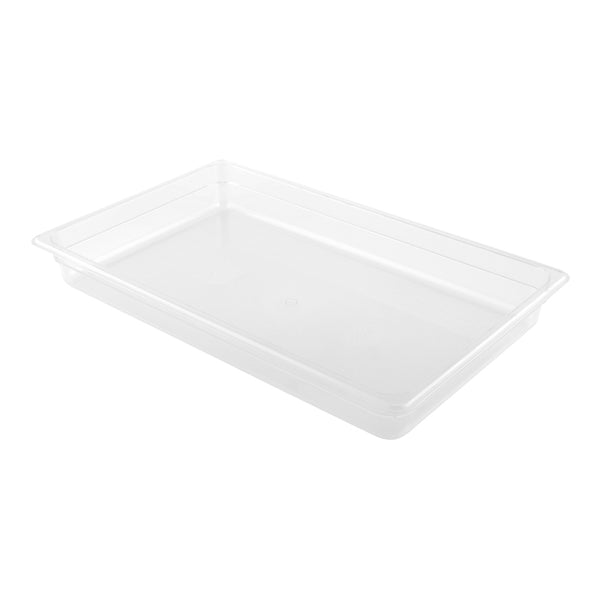 Restaurantware Met Lux Rectangle Clear Plastic Full Size Cold Food Storage Container - 2.5" Depth - 10 Count Box