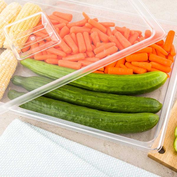 Restaurantware Met Lux Rectangle Clear Plastic Full Size Cold Food Storage Container - 2.5" Depth - 10 Count Box