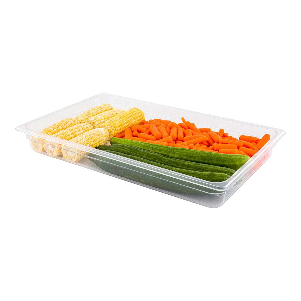 restaurantware Met Lux Rectangle Clear Plastic Full Size Cold Food Storage Container - 2.5" Depth - 10 count box