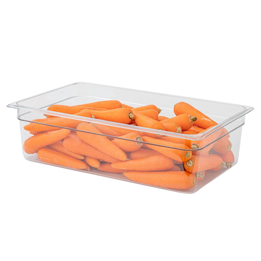 restaurantware Met Lux Rectangle Clear Plastic Full Size Cold Food Storage Container - 6" Depth - 10 count box