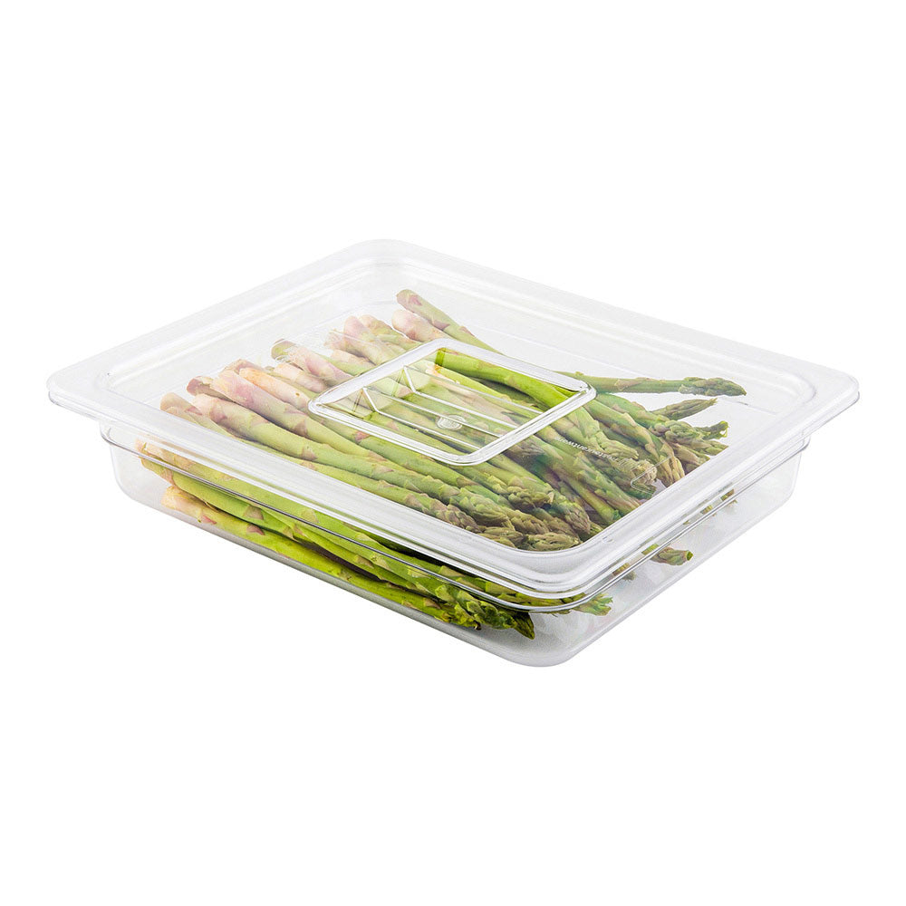 restaurantware Met Lux Rectangle Clear Plastic Lid - Fits 1/2 Size Cold Food Storage Container - 10 count box
