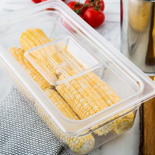 Restaurantware Met Lux Rectangle Clear Plastic Lid - Fits 1/3 Cold Food Storage Container - 10 Count Box