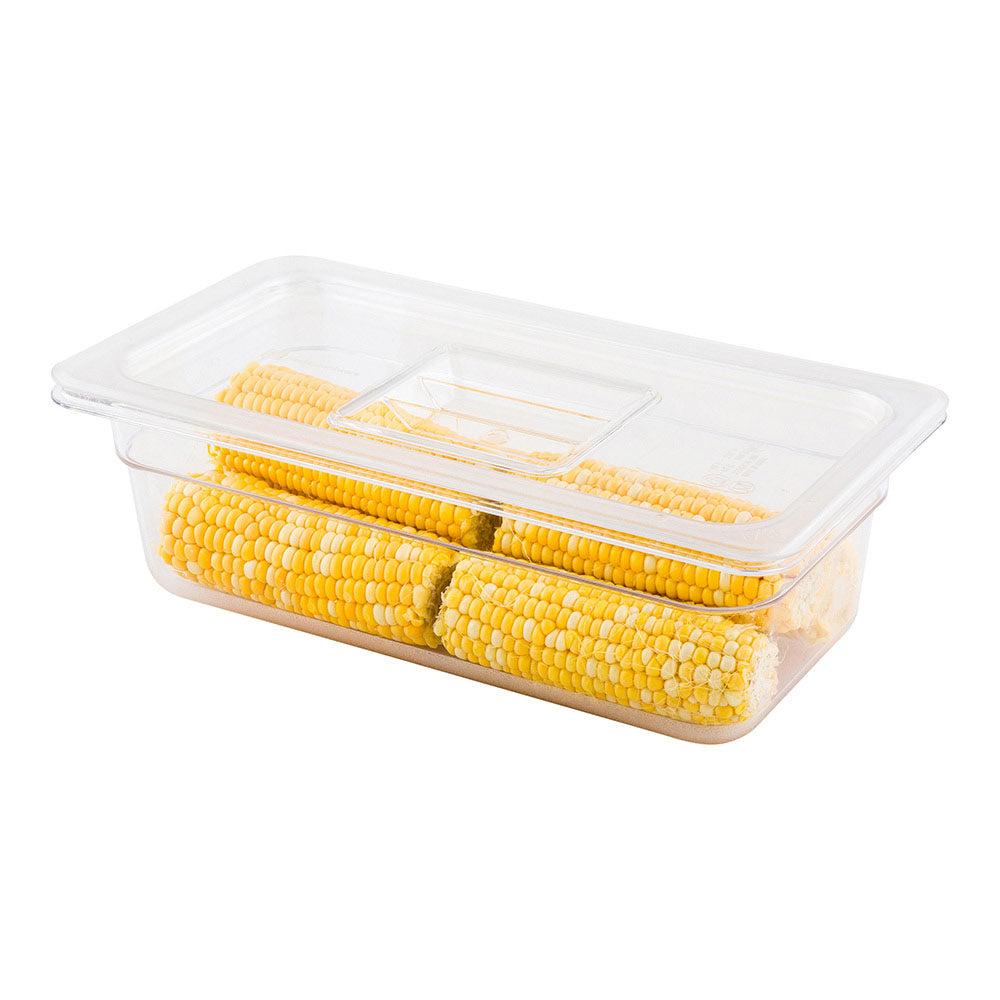 restaurantware Met Lux Rectangle Clear Plastic Lid - Fits 1/3 Cold Food Storage Container - 10 count box