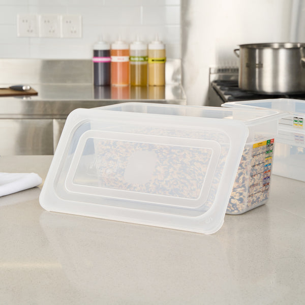 Restaurantware Met Lux Rectangle Clear Polypropylene Lid - Fits 1/3 Size Food Pan - 12 3/4" X 7" - 10 Count Box