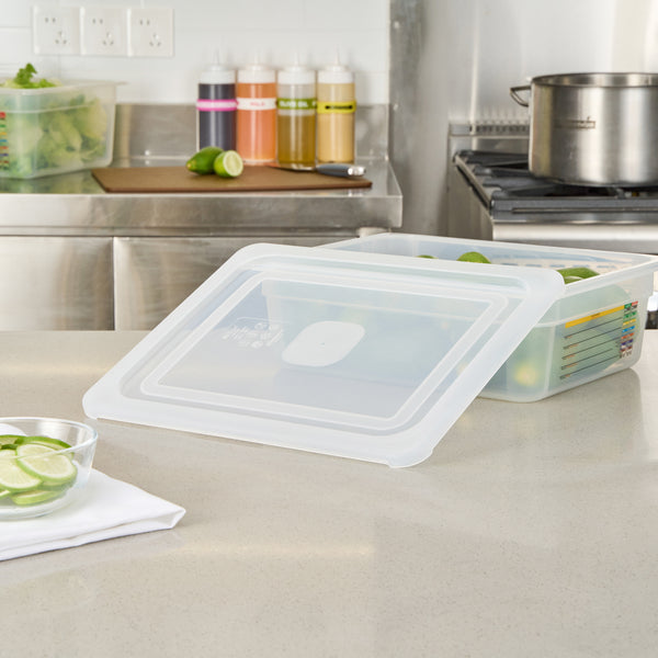 Restaurantware Met Lux Rectangle Clear Polypropylene Lid - Fits Half Size Pan - 12 3/4" X 10 1/2" - 10 Count Box