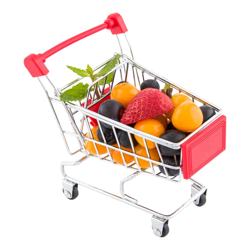 restaurantware Met Lux Rectangle Silver Stainless Steel Medium Shopping Cart - 5 1/2" x 5 1/2" x 3 3/4" - 1 count box