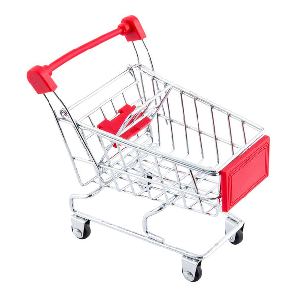 Restaurantware Met Lux Rectangle Silver Stainless Steel Mini Shopping Cart - 5" X 4 3/4" X 3" - 1 Count Box