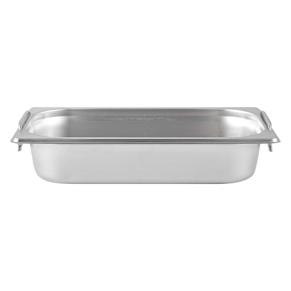 Restaurantware Met Lux Rectangle Stainless Steel 1/3 Size Steam Table Pan 2.5 Inch Deep - Anti Jam Collapsible Handles - 1 Count Box