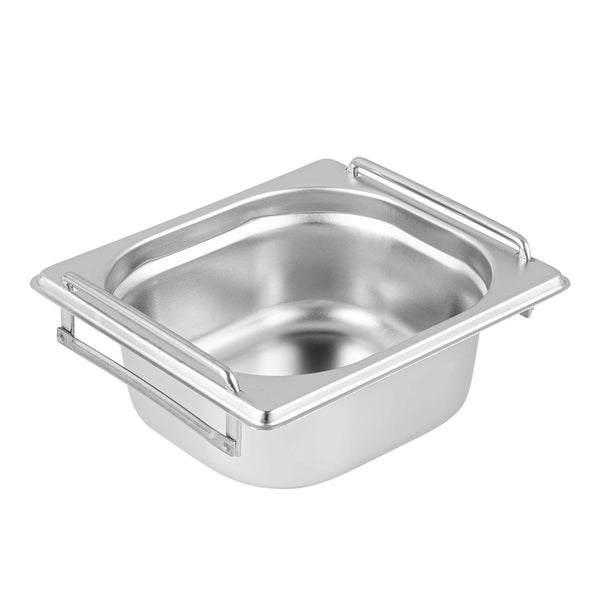 Restaurantware Met Lux Rectangle Stainless Steel 1/6 Size Steam Table Pan 2.5 Inch Deep - Anti Jam Collapsible Handles - 1 Count Box