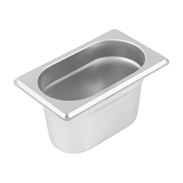 Restaurantware Met Lux Rectangle Stainless Steel 1/9 Size Steam Table Pan 4 Inch Deep - Anti Jam - 1 Count Box