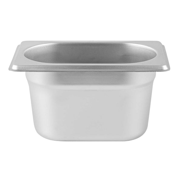 Restaurantware Met Lux Rectangle Stainless Steel 1/9 Size Steam Table Pan 4 Inch Deep - Anti Jam - 1 Count Box