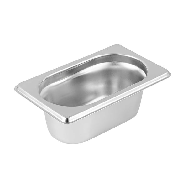 Restaurantware Met Lux Rectangle Stainless Steel 1/9 Size Steam Table Pan 2.5 Inch Deep - Anti Jam - 1 Count Box