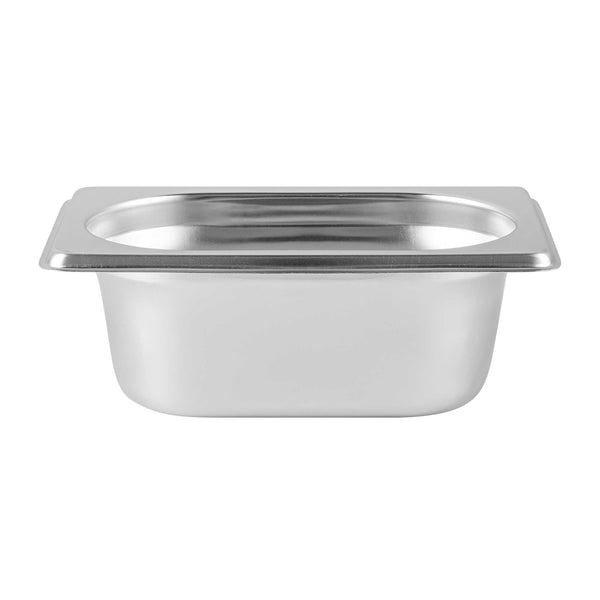 Restaurantware Met Lux Rectangle Stainless Steel 1/9 Size Steam Table Pan 2.5 Inch Deep - Anti Jam - 1 Count Box