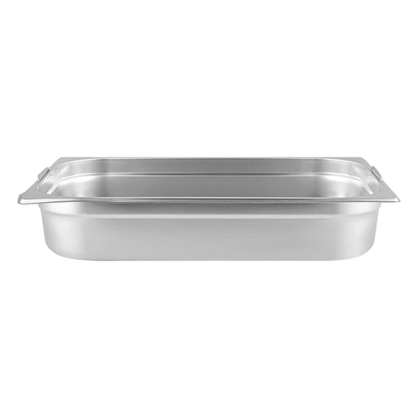 Restaurantware Met Lux Rectangle Stainless Steel Full Size Steam Table Pan 4 Inch Deep - Anti Jam Collapsible Handles - 1 Count Box
