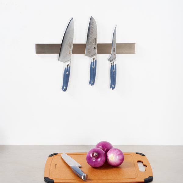 Restaurantware Met Lux Rectangle Stainless Steel Knife Holder - Magnetic - 18" - 1 Count Box