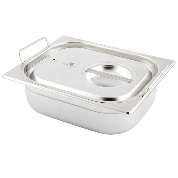 Restaurantware Met Lux Rectangle Stainless Steel Lid - Fits 1/2 Size Steam Table Pan - 1 Count Box
