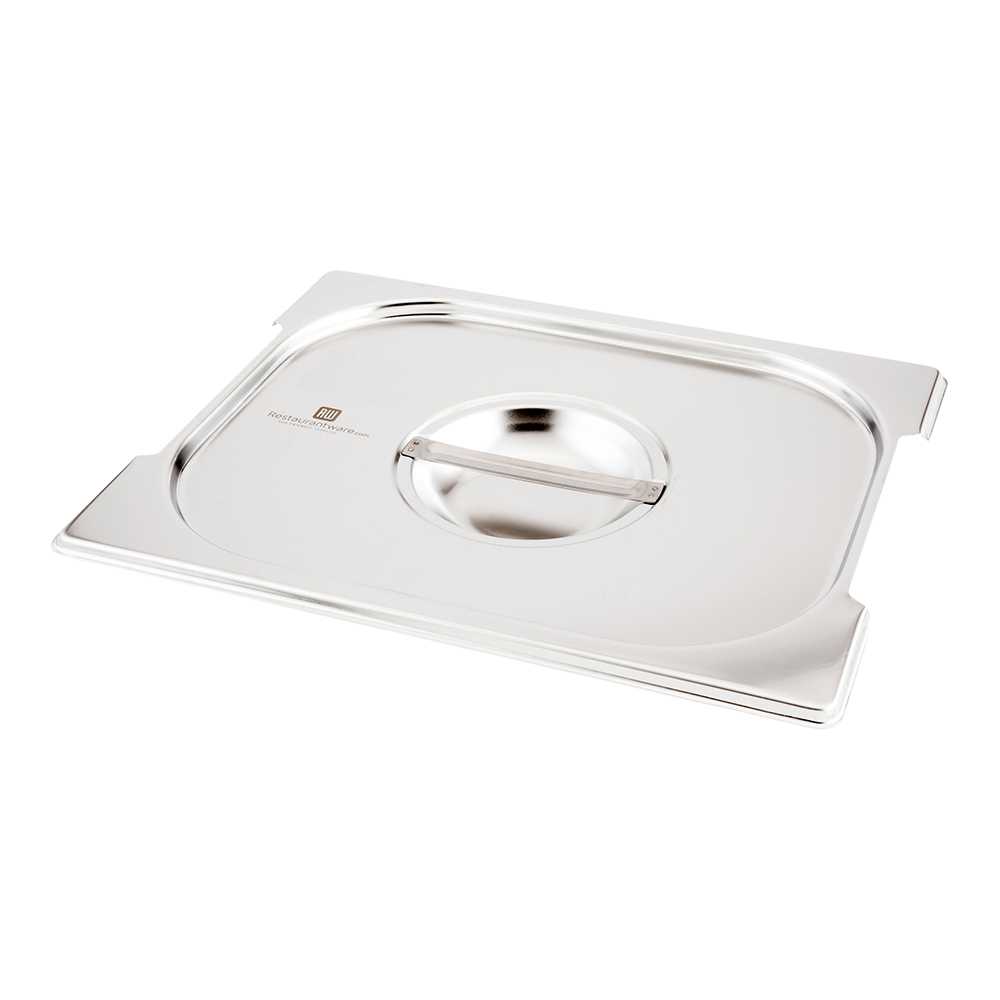 restaurantware Met Lux Rectangle Stainless Steel Lid - Fits 1/2 Size Steam Table Pan - 1 count box