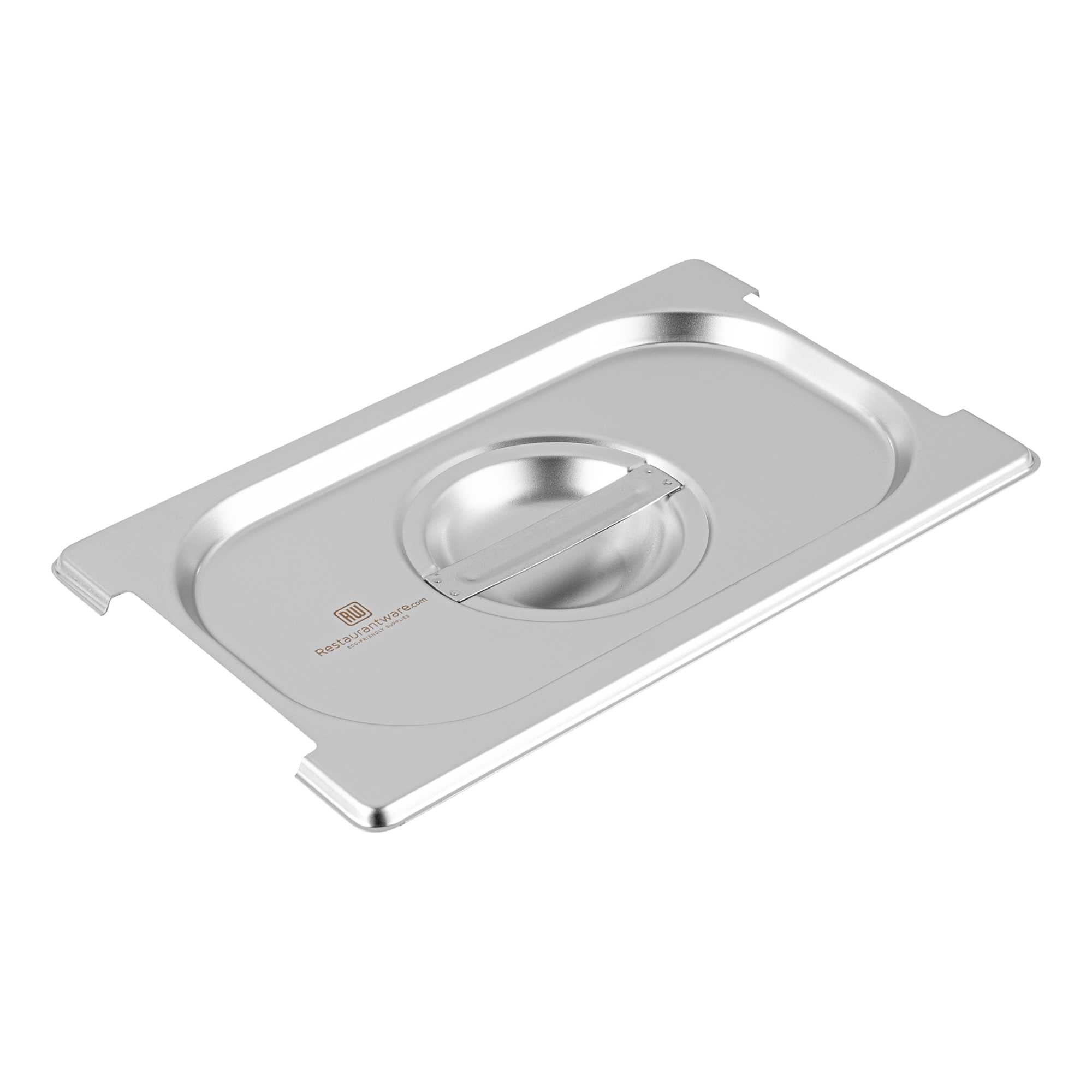 restaurantware Met Lux Rectangle Stainless Steel Lid - Fits 1/4 Size Steam Table Pan - 1 count box