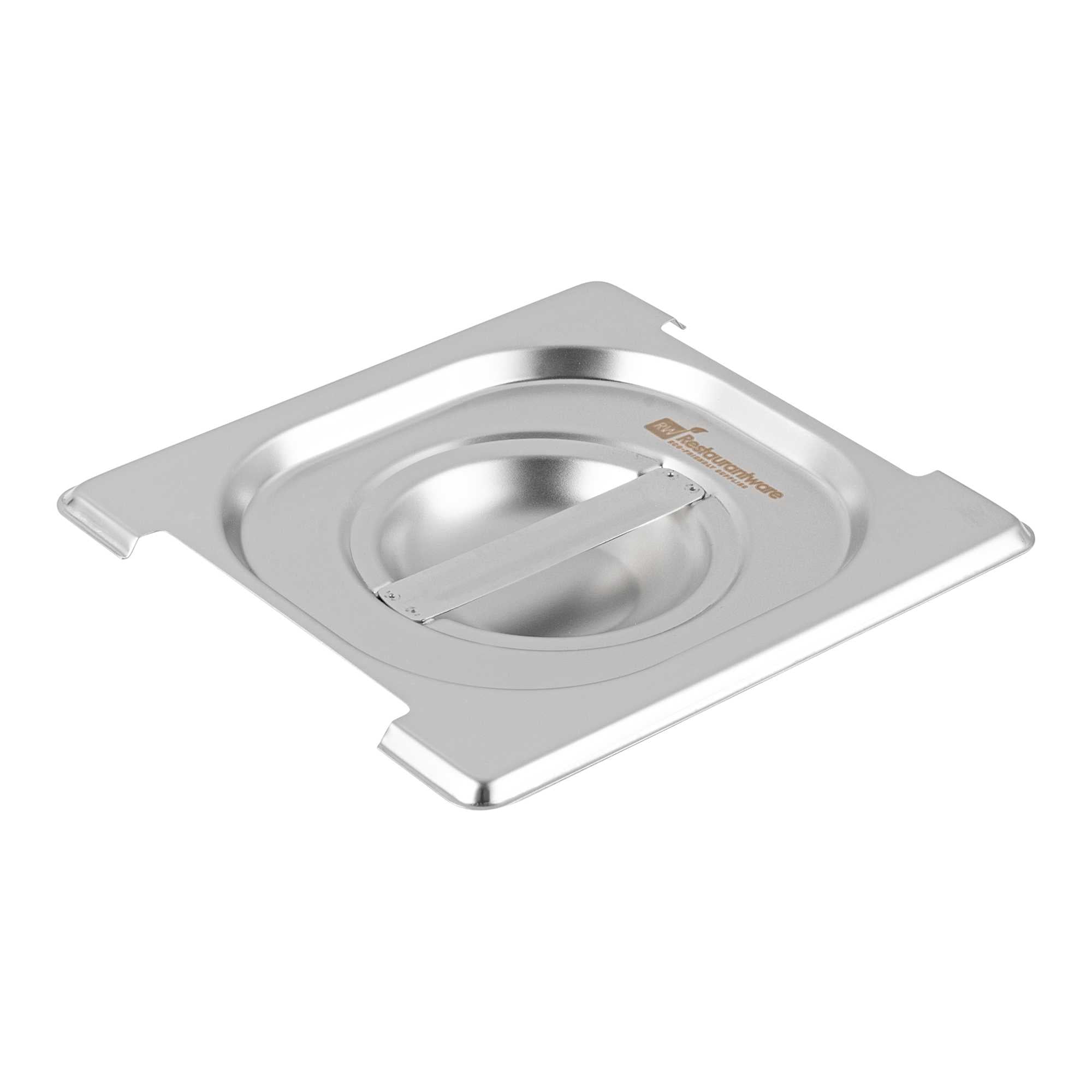 restaurantware Met Lux Rectangle Stainless Steel Lid - Fits 1/6 Size Steam Table Pan - 1 count box