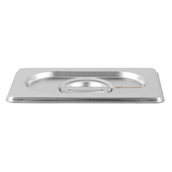 Restaurantware Met Lux Rectangle Stainless Steel Lid - Fits 1/9 Size Steam Table Pan - 1 Count Box
