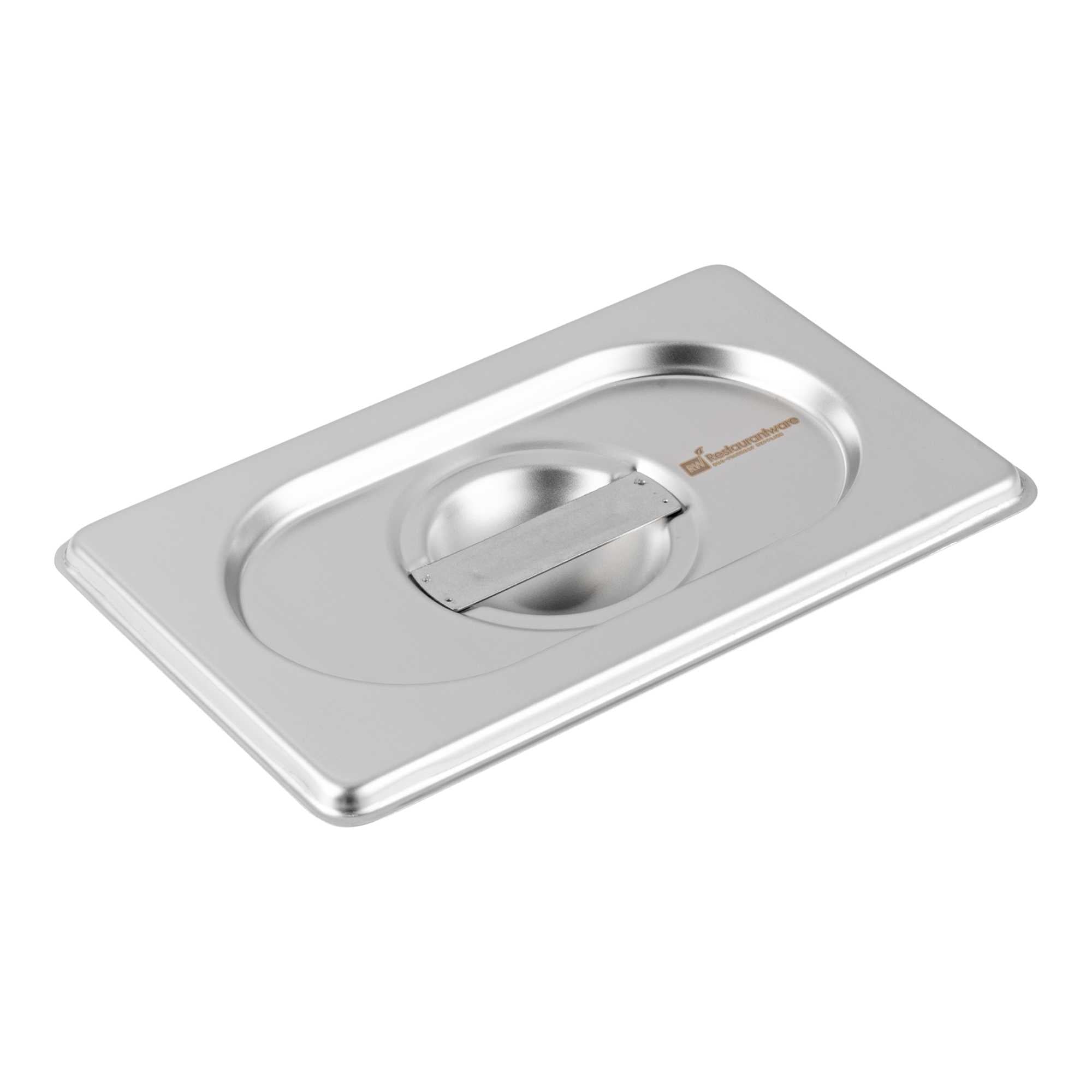 restaurantware Met Lux Rectangle Stainless Steel Lid - Fits 1/9 Size Steam Table Pan - 1 count box