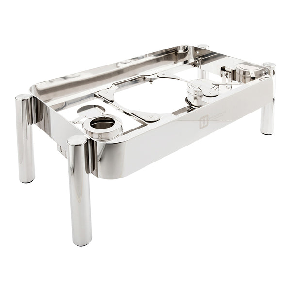 Restaurantware Met Lux Rectangle Stainless Steel Straight Leg Stand - Induction Ready Fits Full Size Rectangle Chafer - 1 Count Box