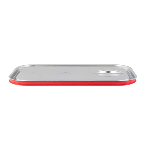 Restaurantware Met Lux Rectangle Stainless Steel Travel Lid - Fits Full Size Steam Table Pan - 1 Count Box