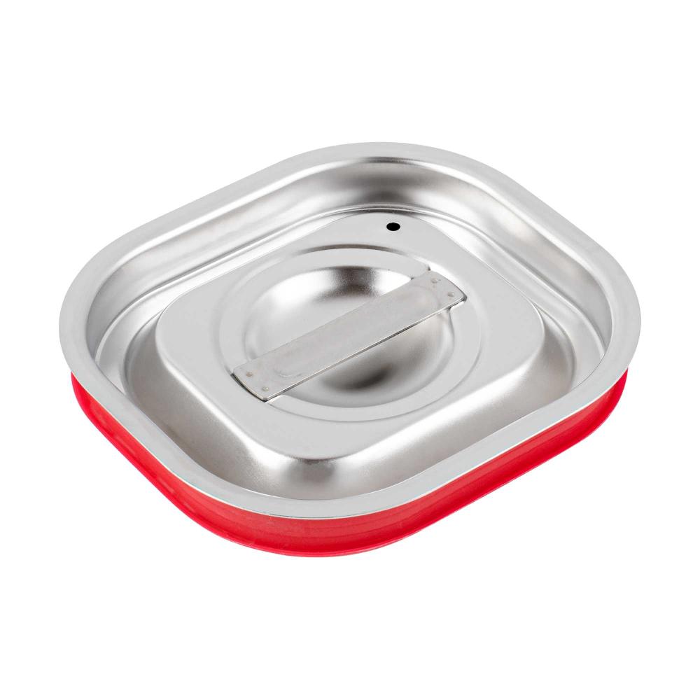 restaurantware Met Lux Rectangle Stainless Steel Travel Lid - Fits 1/6 Size Steam Table Pan - 1 count box