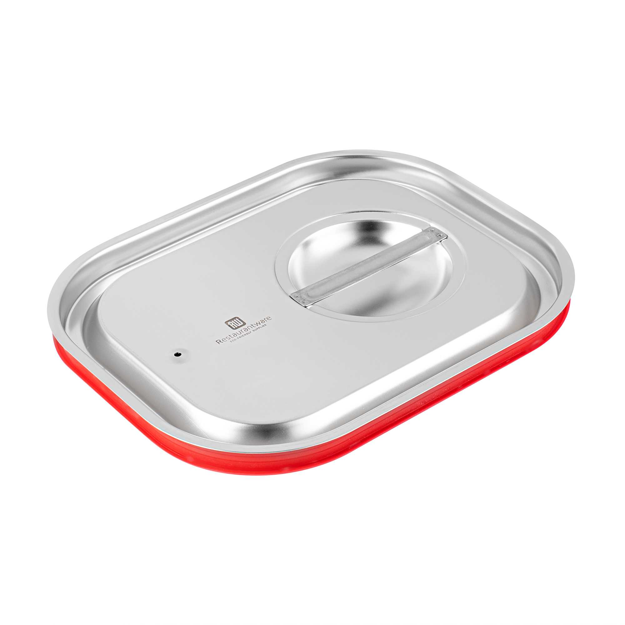 restaurantware Met Lux Rectangle Stainless Steel Travel Lid - Fits 1/2 Size Steam Table Pan - 1 count box