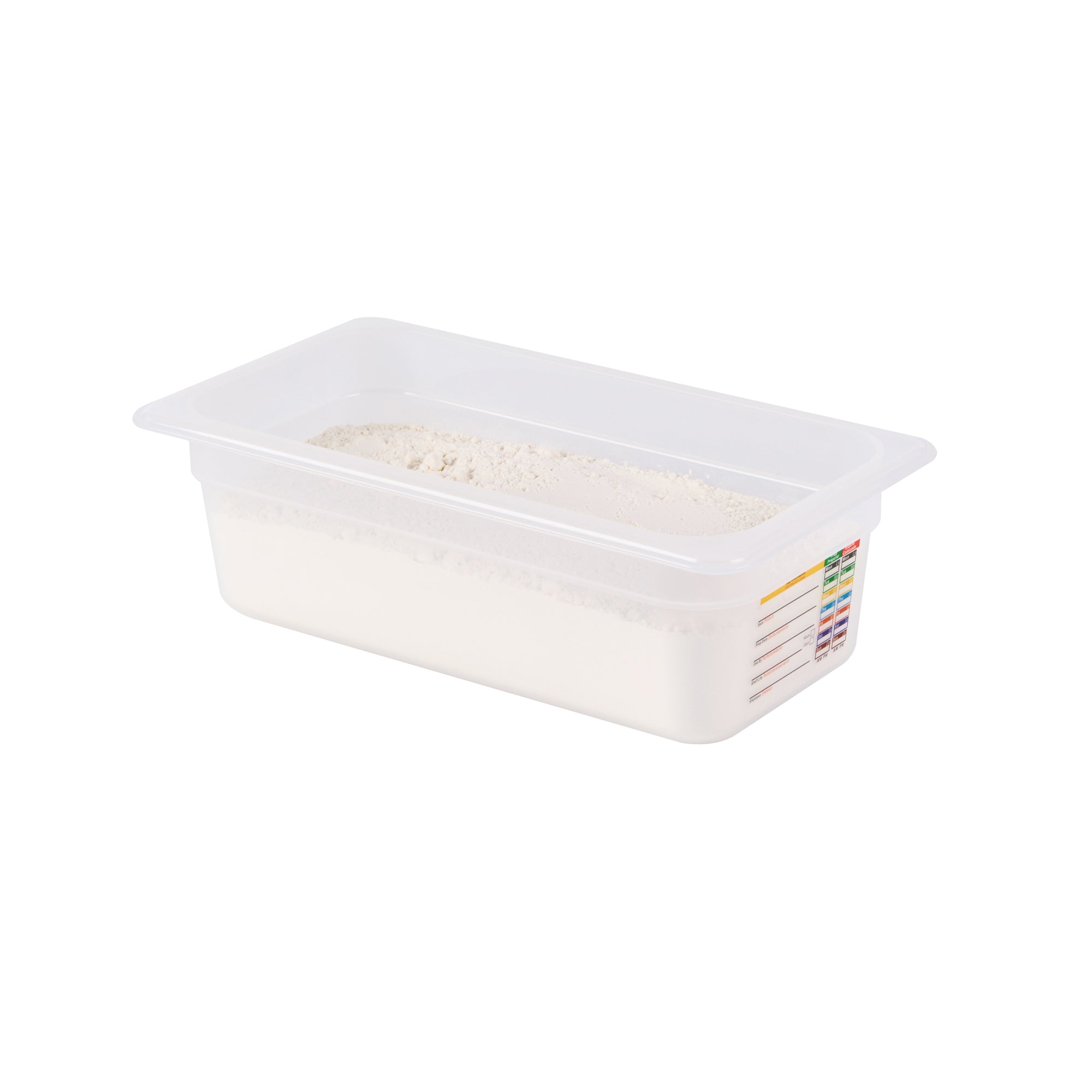 restaurantware Met Lux Rectangle White Polypropylene 1/3 Size Food Pan - 4" Deep with Label - 10 count box
