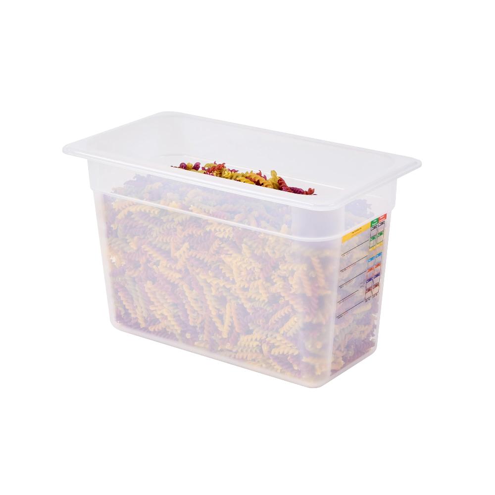 restaurantware Met Lux Rectangle White Polypropylene 1/3 Size Food Pan - 8" Deep with Label - 10 count box